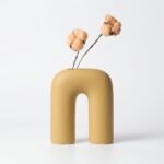 Earth Yellow Archway Abstract Shaped Ceramic Vase | Modern Sculptural Home Décor