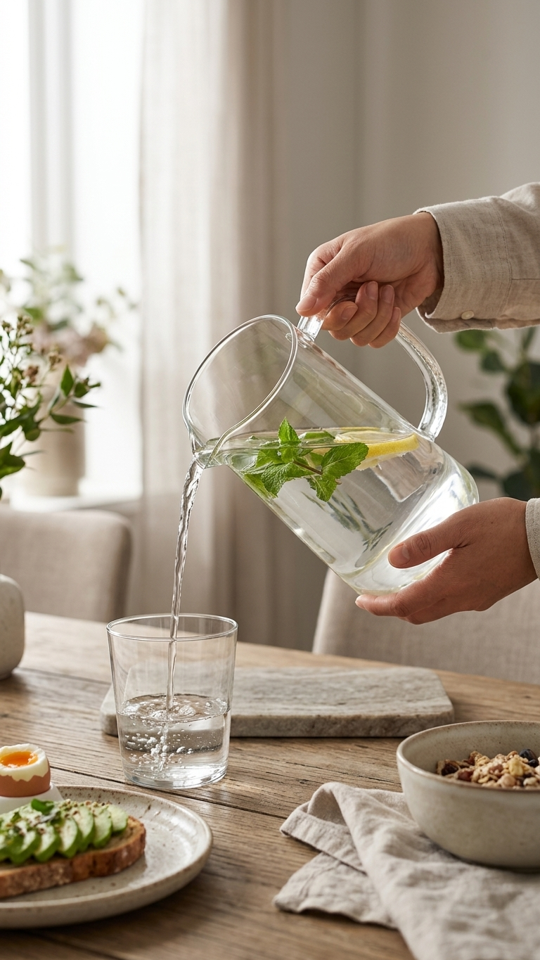 Elegant Glass Beverage Carafe with Handle (750ML) | Multi/Mixed Serving Pitcher for Water, Juice & Drinks