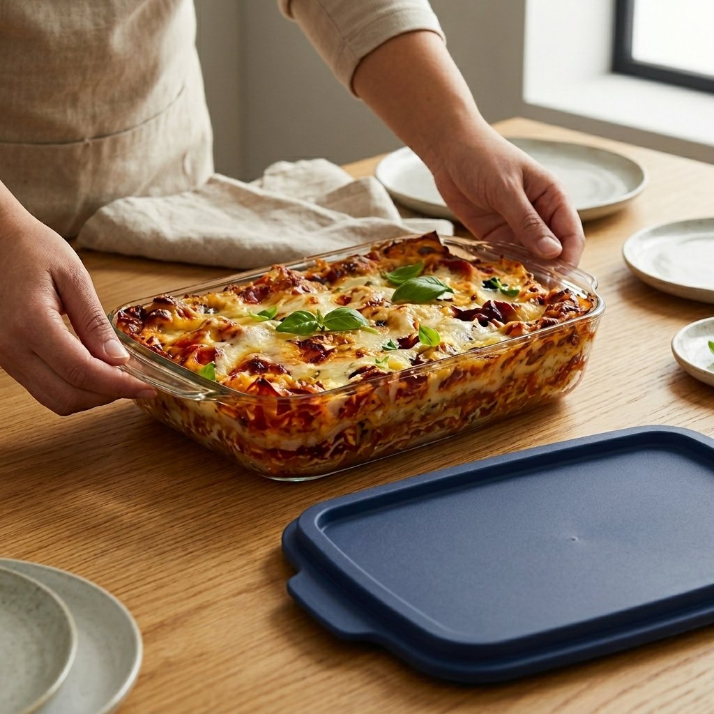Rectangle Baking Dish with PE Lid (1000ML / 1600ML / 2200ML / 3000ML) | Food Storage & Oven Dish (Navy) - Image 4
