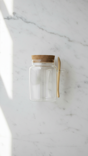 Set of 2 High Borosilicate Glass Containers (650ML) with Airtight Cork Lid & Bamboo Spoon