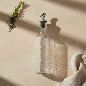 2PK 500ML Oil Bottle Set with Easy Pour Open/Close Spout | Multi Colored Pack | Metal Tray Packaging