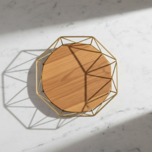 Large Mixed Material Gold Fruit Basket | Modern Kitchen Counter Fruit & Snack Organizer