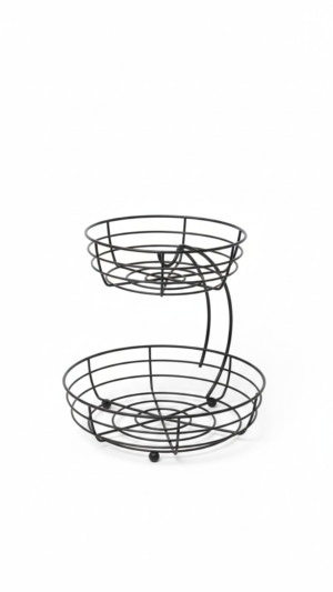 Two Tier Fruit Basket | Space-Saving Kitchen Counter Fruit & Snack Organizer