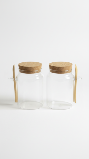 Set of 2 High Borosilicate Glass Containers (500ML)