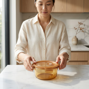 2 Pack Colored Glass Snap Lock Food Storage Container Set.