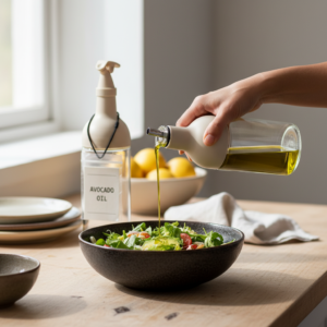 2PK 450ML Oil Bottle Set with Easy Pour & Click Open/Close Spout – Beige Cream.